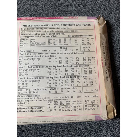 Simplicity Misses Shirt skirt Pants Sewing Pattern sz 14 6408 - uncut - Picture 7 of 10